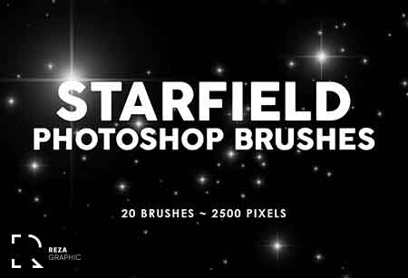 20 براش فتوشاپ ستاره نورانی و استارفیلد - 20 Starfield Photoshop Stamp Brushes